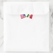 Amerikaanse & Mexicaanse vlaggen Ronde Sticker (Tas)