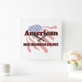 Amerikaanse microbioloog vierkante klok (Huis)