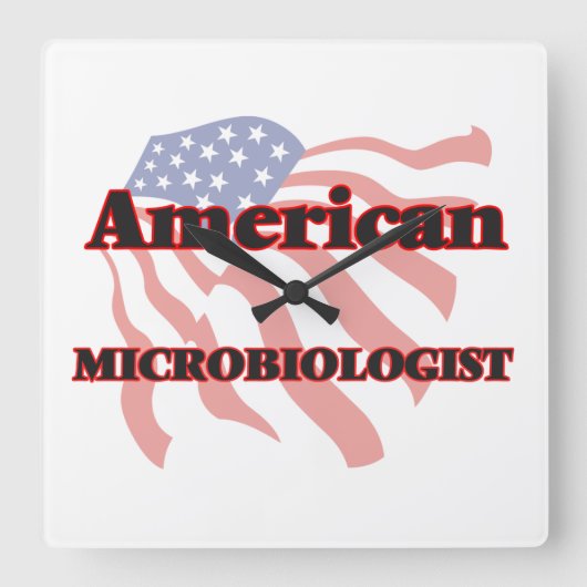 Amerikaanse microbioloog vierkante klok (Voorkant)