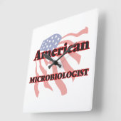 Amerikaanse microbioloog vierkante klok (Hoek)