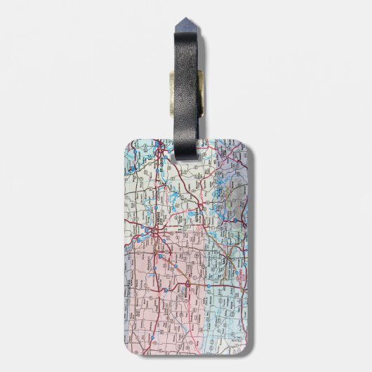 Amerikaanse middenwestkaart bagagelabel (Achterkant verticaal)