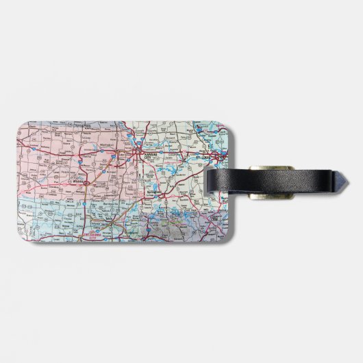 Amerikaanse middenwestkaart bagagelabel (Achterkant horizontaal)