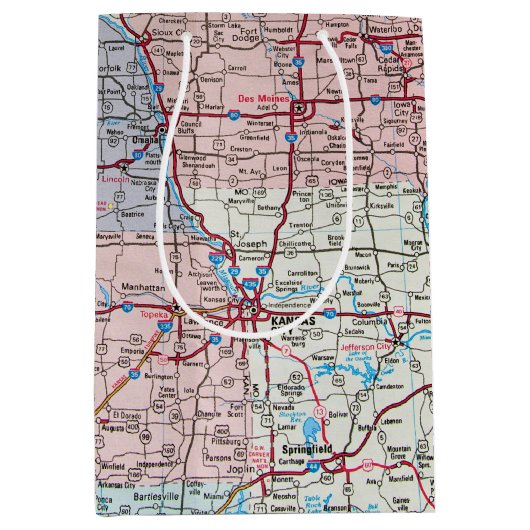 Amerikaanse middenwestkaart medium cadeauzakje (Voorkant)