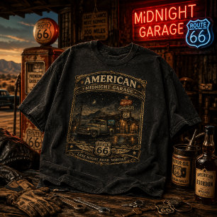 Amerikaanse Midnight Garage Route 66 T-shirt