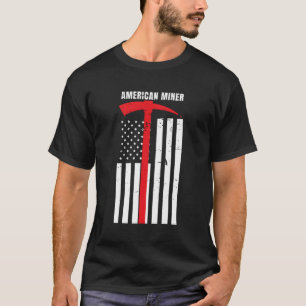 Amerikaanse mijnwerker Kolen Goud Pickaxe Patriott T-shirt