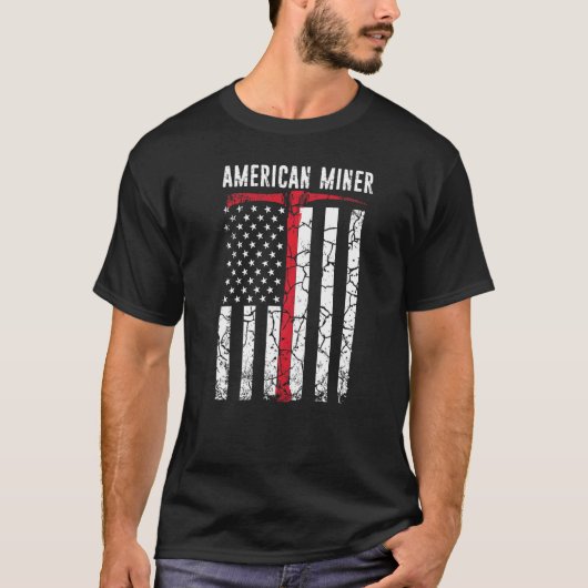 Amerikaanse Mijnwerker Steenkool Goud T-shirt (Voorkant)