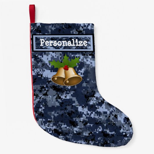 Amerikaanse Militaire Blauwe Camo Kerstkous met Be Kleine Kerstsok (Voorkant)