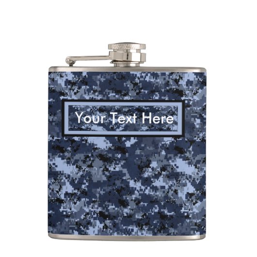 Amerikaanse militaire blauwe camouflage 6 oz fles heupfles (Voorkant)