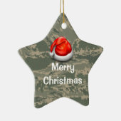 Amerikaanse militaire Camo Star Merry-kerstversier Keramisch Ornament (Rechts)