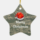 Amerikaanse militaire Camo Star Merry-kerstversier Keramisch Ornament (Achterkant)