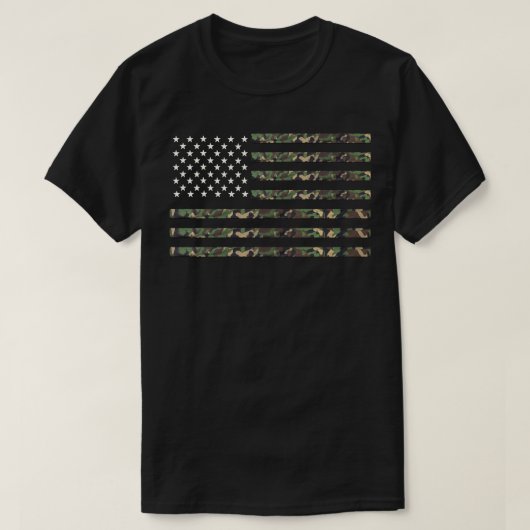 Amerikaanse militaire camo vlag t-shirt (Design voorkant)