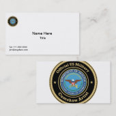 Amerikaanse militaire Cumshaw-artiest Visitekaartje (Voorkant / Achterkant)