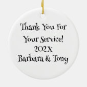 Amerikaanse militaire gnoom keramisch ornament (Achterkant)