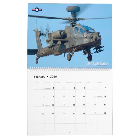 AMERIKAANSE MILITAIRE LUCHTVAARTKALENDER KALENDER (Feb 2026)