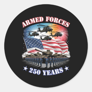 Amerikaanse militaire parade Patriot strijdkrachte Ronde Sticker