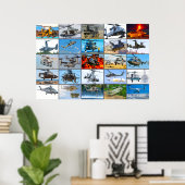 AMERIKAANSE MILITAIRE ROTORCRAFT "MONTAGE" POSTER (Thuiskantoor)