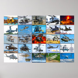 AMERIKAANSE MILITAIRE ROTORCRAFT "MONTAGE" POSTER