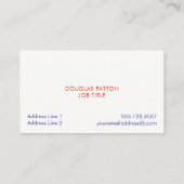 Amerikaanse militaire soldaat Soldaat Visitekaartje (Achterkant)