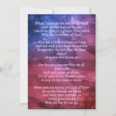 Amerikaanse militaire veteraan Funeral Prayer Kaar Kaart (Achterkant)