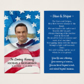 Amerikaanse militaire veteraan van de vlag Funeral Visitekaartje (Voorkant /achterkant)