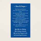 Amerikaanse militaire veteraan van de vlag Funeral Visitekaartje (Achterkant)