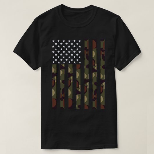 Amerikaanse militaire vlag Camo  T-shirt (Design voorkant)