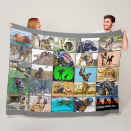 AMERIKAANSE MILITAIRE WERKENDE HONDEN "MONTAGE" FLEECE DEKEN