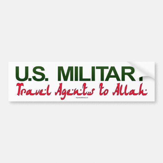 Amerikaanse militairen: Reisagenten naar Allah Bumpersticker (Voorkant)