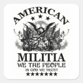 Amerikaanse militie vierkante sticker (Voorkant)