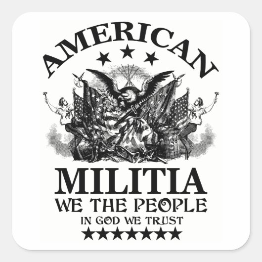 Amerikaanse militie vierkante sticker (Voorkant)