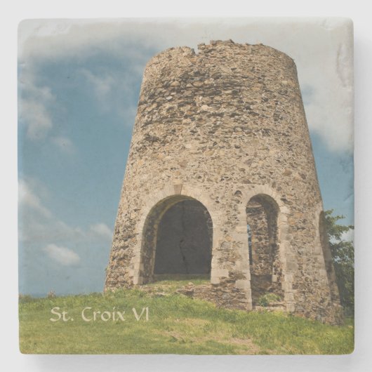 Amerikaanse Mill Caraïben Sint-Croix Stenen Onderzetter (Voorkant)