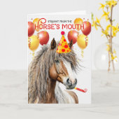 Amerikaanse miniatuur paard kastanje grappige verj kaart (Gele Bloem)