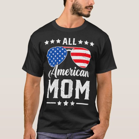 amerikaanse moeder 4th van juli grappige patriotti t-shirt (Voorkant)