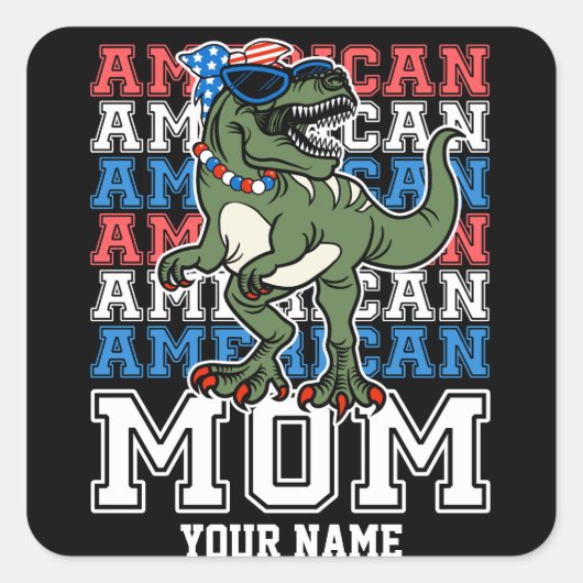 Amerikaanse moeder 4th van juli Patriottisch geper Vierkante Sticker (Voorkant)