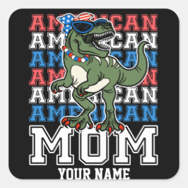 Amerikaanse moeder 4th van juli Patriottisch geper Vierkante Sticker