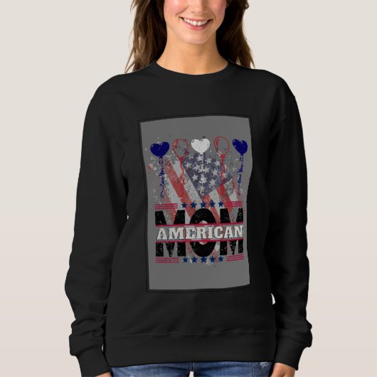 Amerikaanse moeder sweatshirt - Patriottische Vlag (Voorkant)