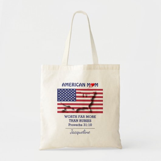 AMERIKAANSE MOM Proverbs 31 Persoonlijke VLAG VAN  Tote Bag (Voorkant)