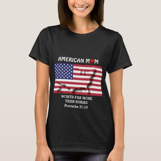 AMERIKAANSE MOM Worth more dan Rubies PROV 31 Blac T-shirt (Voorkant)
