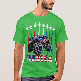 Amerikaanse monster Truck Patriotic American Flag T-shirt
