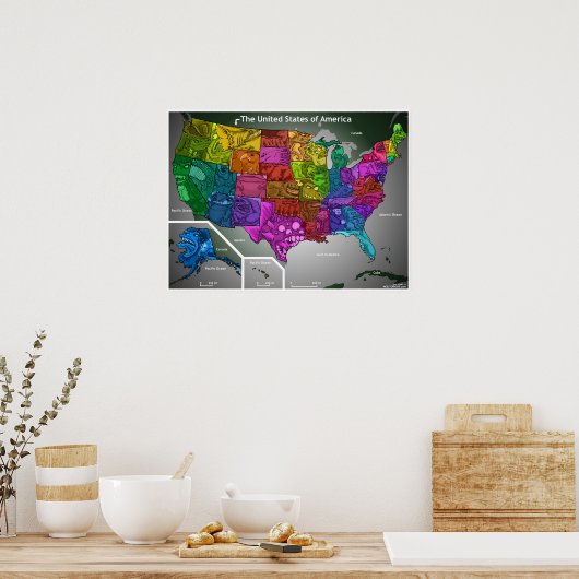 Amerikaanse monsters poster (Keuken)