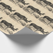  Amerikaanse Moose Illustration Sjabloon 1800s Cadeaupapier (Hoek)