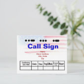 Amerikaanse morse-code en Waterverf-vlaggen QSL-ka Briefkaart (Staand voorkant)