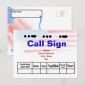 Amerikaanse morse-code en Waterverf-vlaggen QSL-ka Briefkaart (Voorkant / Achterkant)