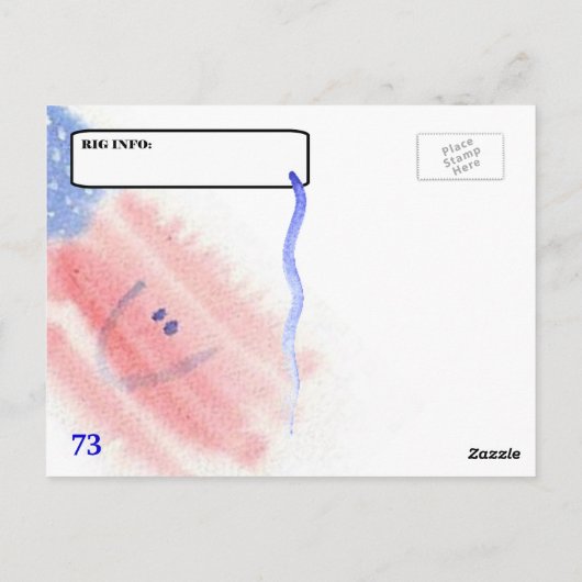 Amerikaanse morse-code en Waterverf-vlaggen QSL-ka Briefkaart (Achterkant)