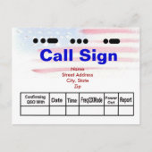 Amerikaanse morse-code en Waterverf-vlaggen QSL-ka Briefkaart (Voorkant)