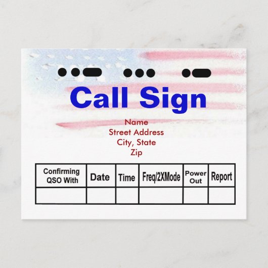 Amerikaanse morse-code en Waterverf-vlaggen QSL-ka Briefkaart (Voorkant)