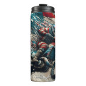 Amerikaanse Motocross Vlag Kunstprint Thermosbeker (Voorkant)