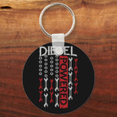 Amerikaanse motor met dieselmotor op vlag sleutelhanger (Voorkant)