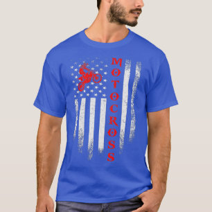 Amerikaanse motorcross Dirt Bike American Flag T-shirt