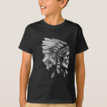 Amerikaanse motorfiele schedel Indische arendriege T-shirt<br><div class="desc">Amerikaanse Motorfiets Skull Native Indian Eagle Chief</div>